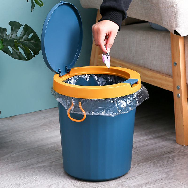 Plastični kanta za otpad s poklopcem i pritiskom, nordijskog stila, 9 L kapaciteta, za kupaonicu, dnevni boravak, kuhinju, spavaću sobu i ured
