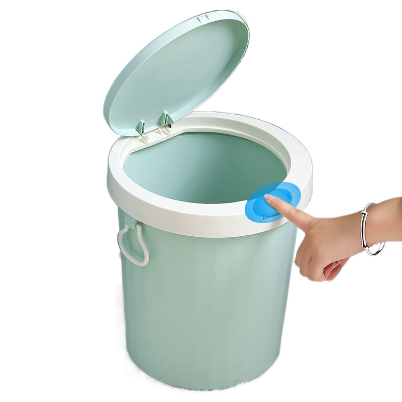 Plastični kanta za otpad s poklopcem i pritiskom, nordijskog stila, 9 L kapaciteta, za kupaonicu, dnevni boravak, kuhinju, spavaću sobu i ured