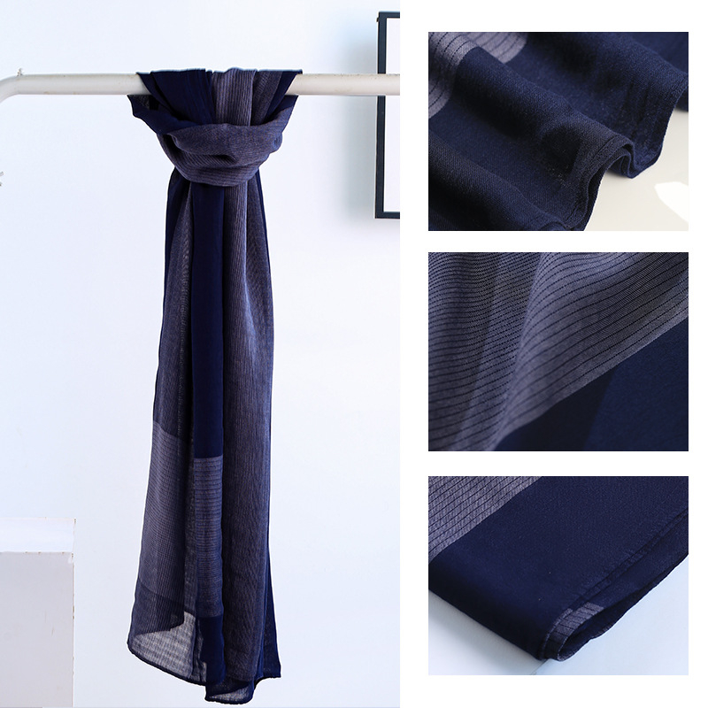 Muški šal od rayona, tanke pruge, warp-knit tkanina, 200×60 cm, umjetnički stil