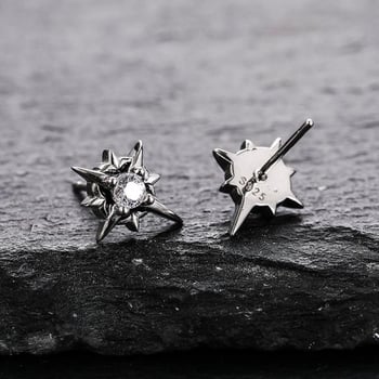S925 srebrne naušnice Polaris – unisex, geometrijski minimalistički dizajn