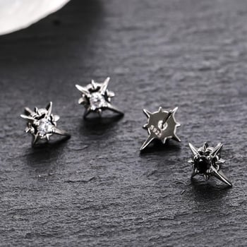 S925 srebrne naušnice Polaris – unisex, geometrijski minimalistički dizajn