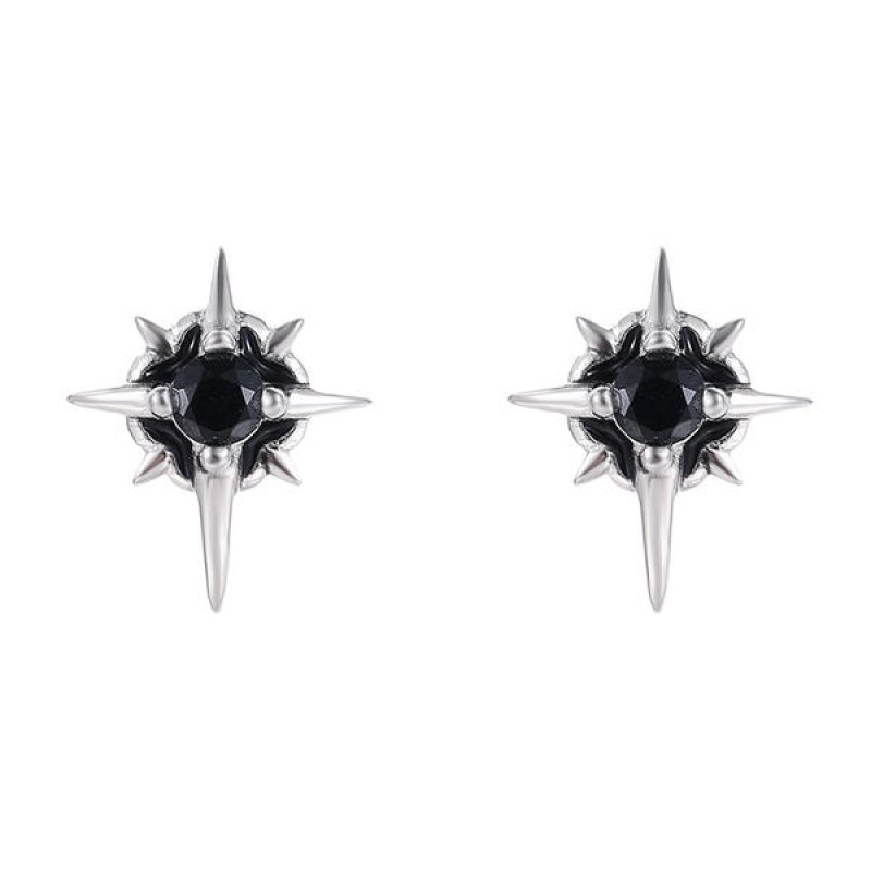 S925 srebrne naušnice Polaris – unisex, geometrijski minimalistički dizajn