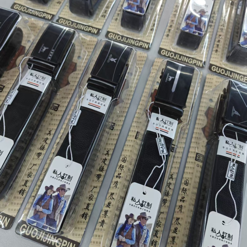 PVC pojas s prozirnim kućištem i slotom za karticu, automatska kopča, muški casual stil, otporan na ogrebotine i habanje