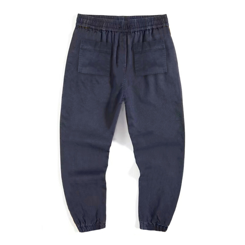 Muške casual hlače s kontrastnim blokovima boja, cargo stil, opuštena silueta, sužene na gležnjevima