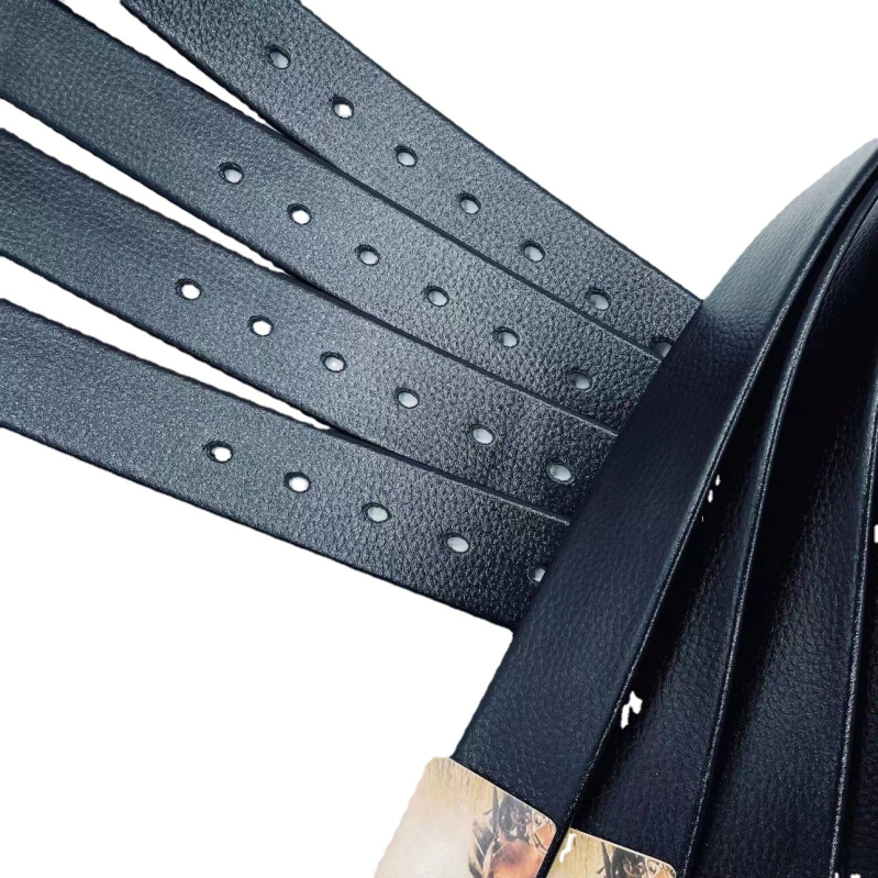 Muški PU kožni pojas s uzorkom liči, kopča s iglom od legiranog metala, dvostruki laminirani pojas, širina 2-4 cm, duljina 120 cm