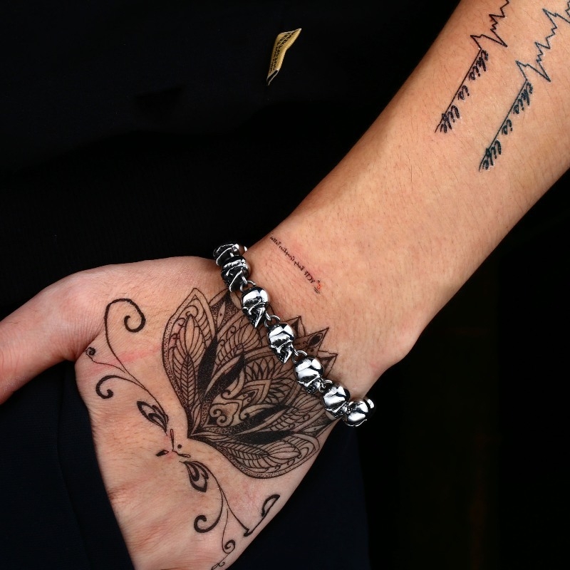 Muška metalna narukvica s lubanjom - cinkova legura, punk retro stil, kreativan personalizirani dizajn