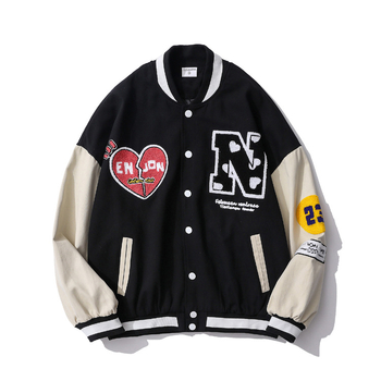 Muški bordo fleksi baseball jakna-cardigan u retro stilu s izšivanim logom, okrugli izrez, jednostruko kopčanje, debeli materijal, veličine S-XXXL