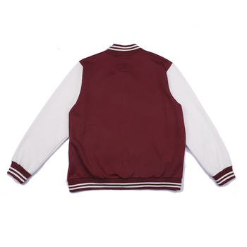 Muški bordo fleksi baseball jakna-cardigan u retro stilu s izšivanim logom, okrugli izrez, jednostruko kopčanje, debeli materijal, veličine S-XXXL
