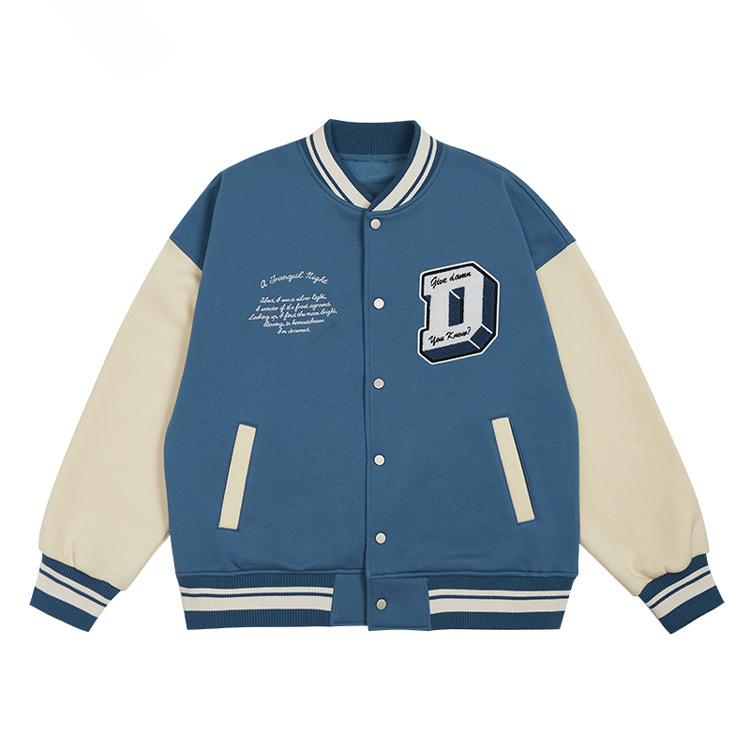 Muški bordo fleksi baseball jakna-cardigan u retro stilu s izšivanim logom, okrugli izrez, jednostruko kopčanje, debeli materijal, veličine S-XXXL