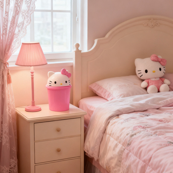 Kreativna mini cilindrična stolna kanta za otpatke, plastična, za kućnu upotrebu: spavaća soba, dnevni boravak, kuhinja, kapacitet ispod 4 L