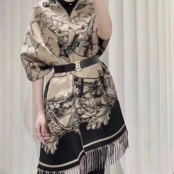 Dvostrani šal s kariranim uzorkom od imitacijskog kašmira, s resicama, 63×200 cm, za žene i muškarce