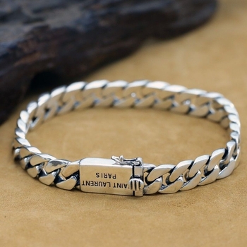 925 sterling srebro, jednostavna sjajna narukvica za par sa graviranjem, kubanski lanac, personalizirani poklon