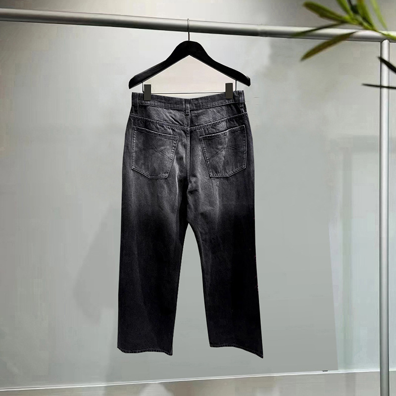 Muške traperice ravnog kroja, modna marka, jesen 2025, vrhunska američka oprana denim s gradijentnom bojom