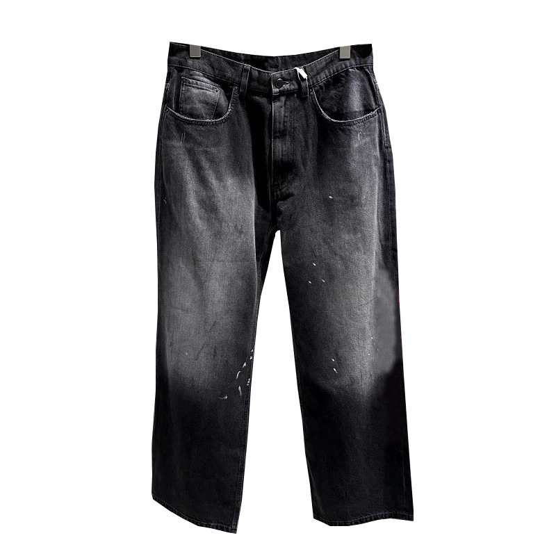 Muške traperice ravnog kroja, modna marka, jesen 2025, vrhunska američka oprana denim s gradijentnom bojom