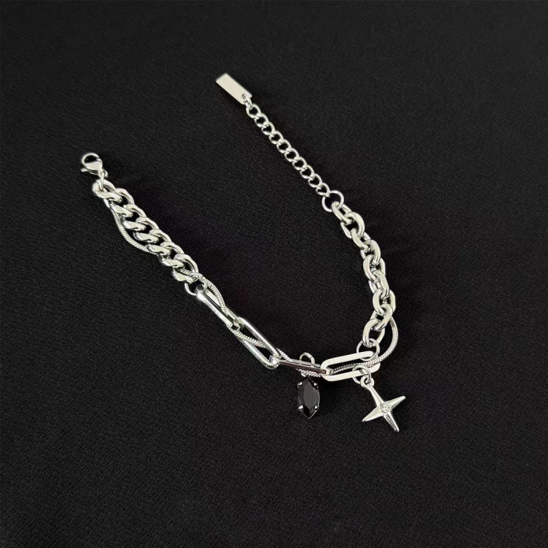 Narukvica Cross Star, titan čelik, unisex, lagani luksuz, geometrijski dizajn, otporna na izblijedivanje boja