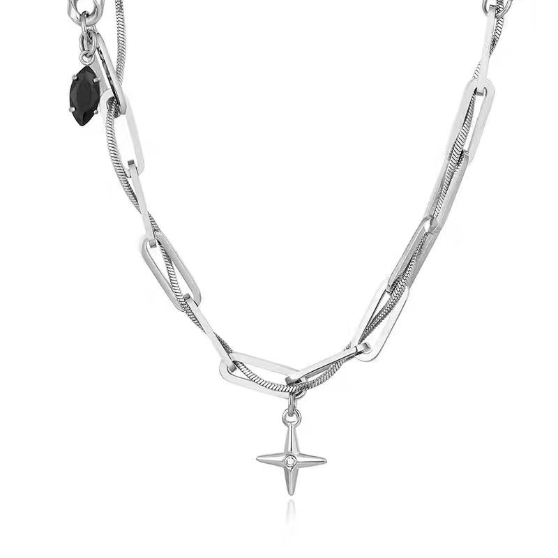 Narukvica Cross Star, titan čelik, unisex, lagani luksuz, geometrijski dizajn, otporna na izblijedivanje boja