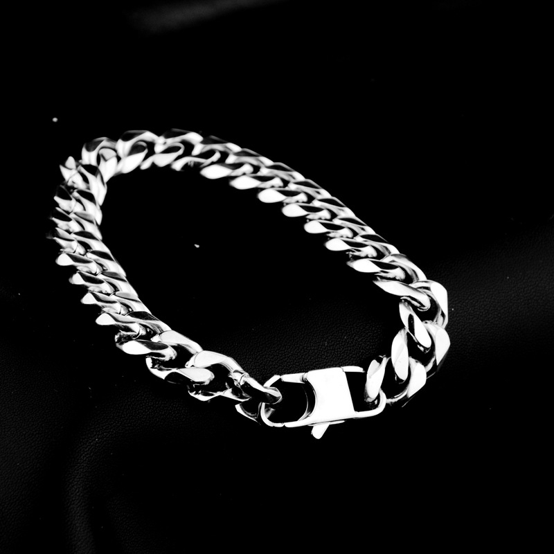 10 mm kubanski lanac narukvica od titanijskog čelika, unisex, geometrijski dizajn, moderan modni dodatak
