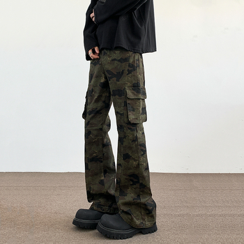Ljetne kamuflažne cargo hlače sa slim fit krojem i elastičnošću, unisex, retro casual hlače