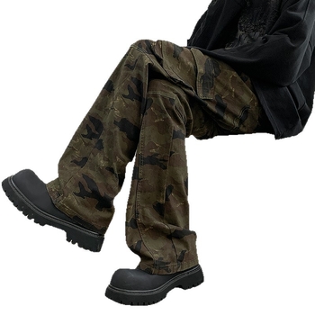 Ljetne kamuflažne cargo hlače sa slim fit krojem i elastičnošću, unisex, retro casual hlače