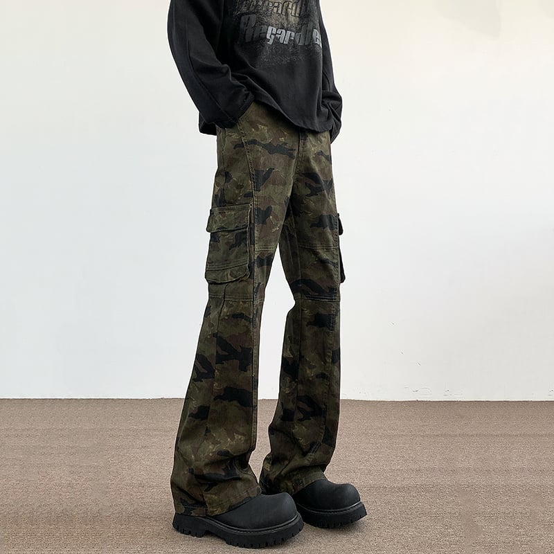 Ljetne kamuflažne cargo hlače sa slim fit krojem i elastičnošću, unisex, retro casual hlače
