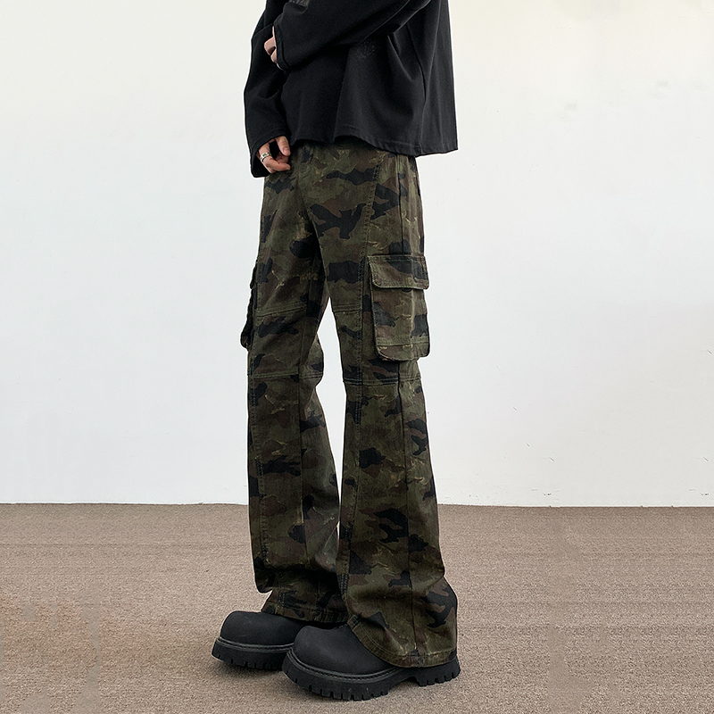 Ljetne kamuflažne cargo hlače sa slim fit krojem i elastičnošću, unisex, retro casual hlače