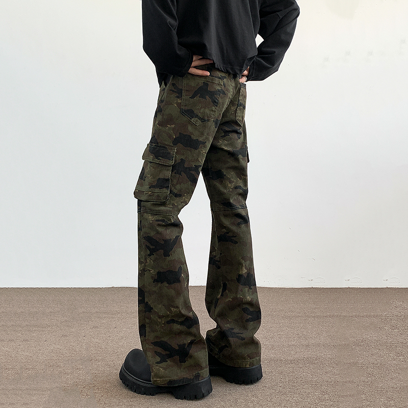 Ljetne kamuflažne cargo hlače sa slim fit krojem i elastičnošću, unisex, retro casual hlače