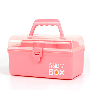 Prijenosna pravokutna kutija za lijekove sa ručkom, plastična dvodijelna kutija za kućnu uporabu
