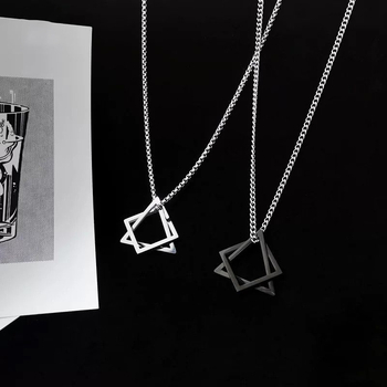 Muški geometrijski lanac od titan čelika, minimalistički hip-hop stil, jednostavna ogrlica za džemper s geometrijskim privjeskom