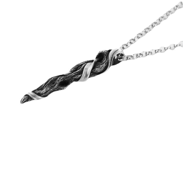 Driftwood ogrlica od 999 srebra - originalni dizajn za muškarce, premium stil