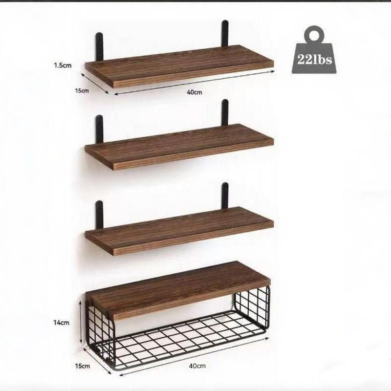 Zidni 4-etažni metalni regal za kupaonicu