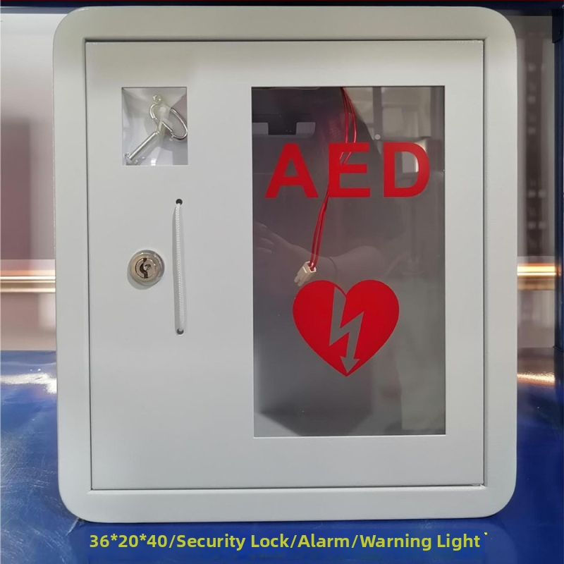 Zidni ormarić za AED defibrilator s prostorom za pohranu i alarmom
