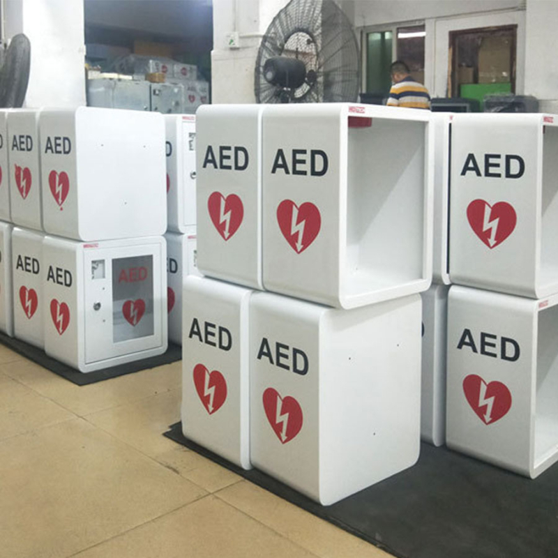 Zidni ormarić za AED defibrilator s prostorom za pohranu i alarmom