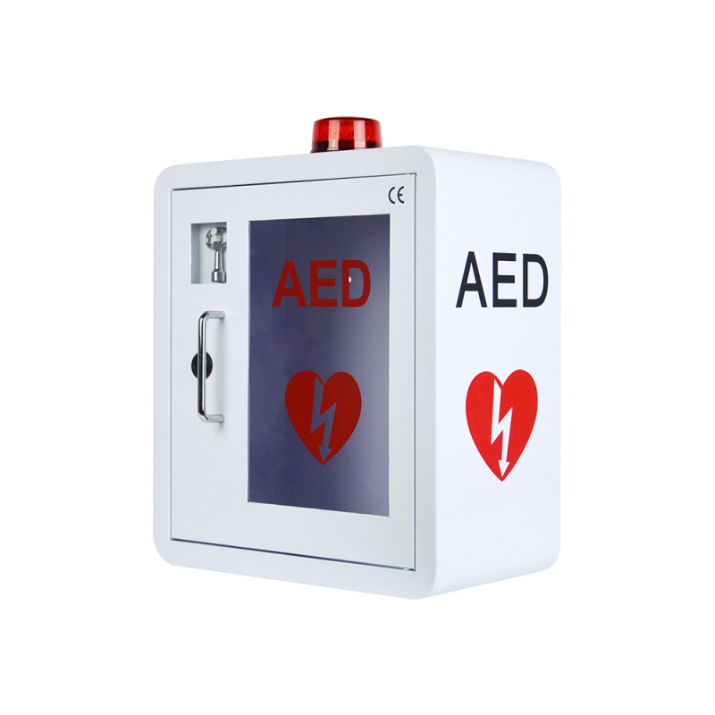 Zidni ormarić za AED defibrilator s prostorom za pohranu i alarmom