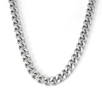Hip-hop ogrlica od nehrđajućeg čelika, unisex kubanska lanac, 8 mm polirani kvadratni lanac, 41-50 cm
