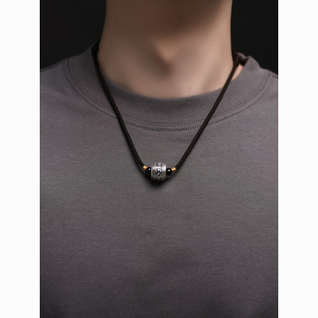 Pixiu privjesak, unisex, retro-etnički stil, rotirajuće perle sreće, ogrlica