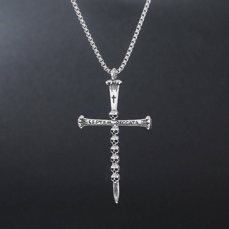 Geometrijski ogrlica s križem od titan čelika, privjesak od legure, unisex, hip-hop stil, duljina lanca 61–70 cm