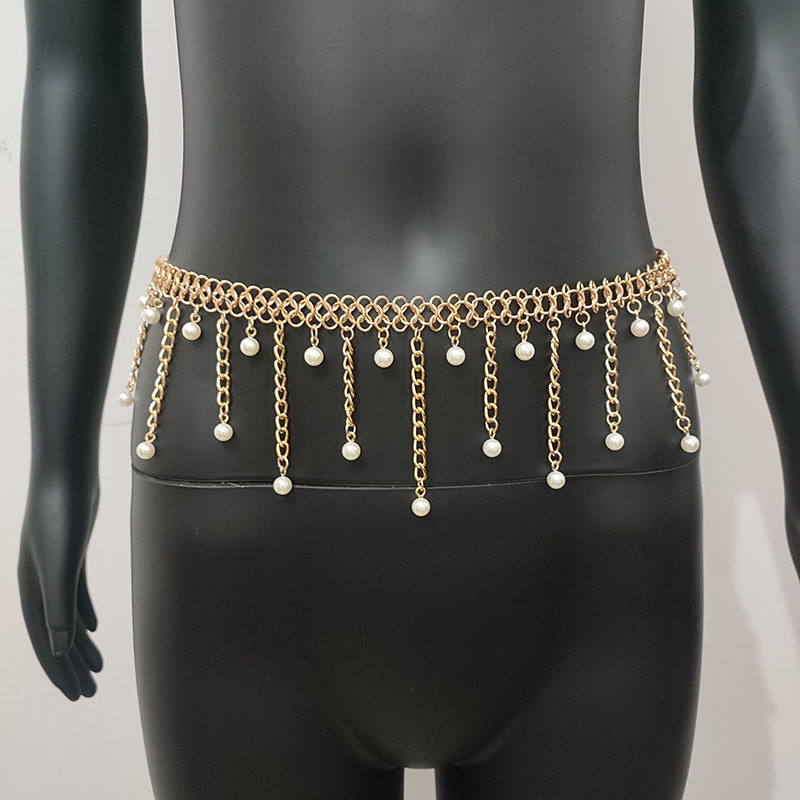 Metalni kaiš za bokove za belly dance s bisernim privjeskom, elegantan dizajn, duljina 80–100 cm, širina 3–20 mm
