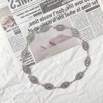 Retro srebrni lanac za struk s valovitim dizajnom, boemski stil, uz vrhunski pojas – ljetni metalni dodatak