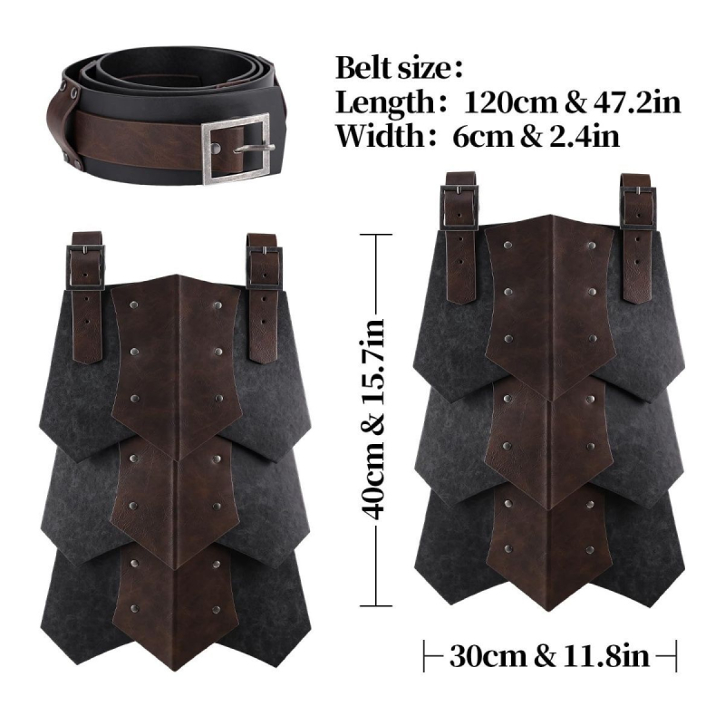 Szegecses bőrpáncél-szoknya északi Viking-stílusú cosplayhez és színházi kellékekhez
