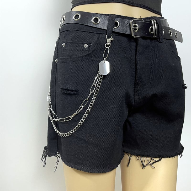 Metalni lanac za pojas s geometrijskim lancima, sjajan završetak, unisex