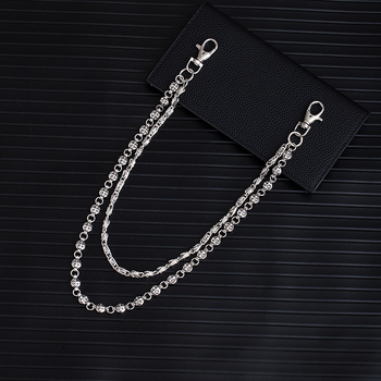 Dvoslojni metalni kaiš za struk za traperice – hip-hop stil, unisex, duljina do 60 cm, širina 2–4 cm