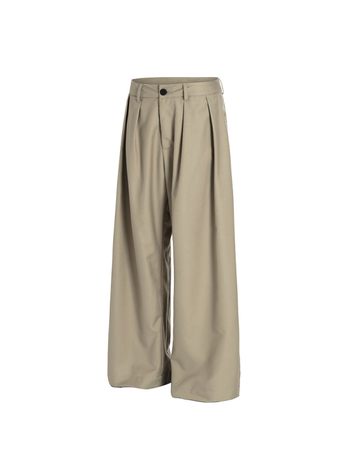 DC+C893 Lagani luksuz: unisex široke hlače, opuštene, s drapiranjem, plisirane, do poda