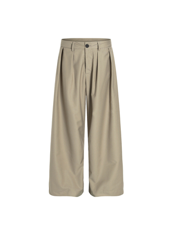 DC+C893 Lagani luksuz: unisex široke hlače, opuštene, s drapiranjem, plisirane, do poda