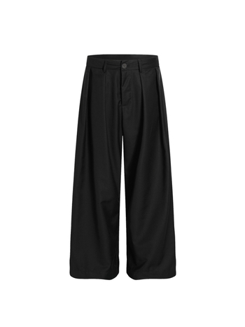 DC+C893 Lagani luksuz: unisex široke hlače, opuštene, s drapiranjem, plisirane, do poda