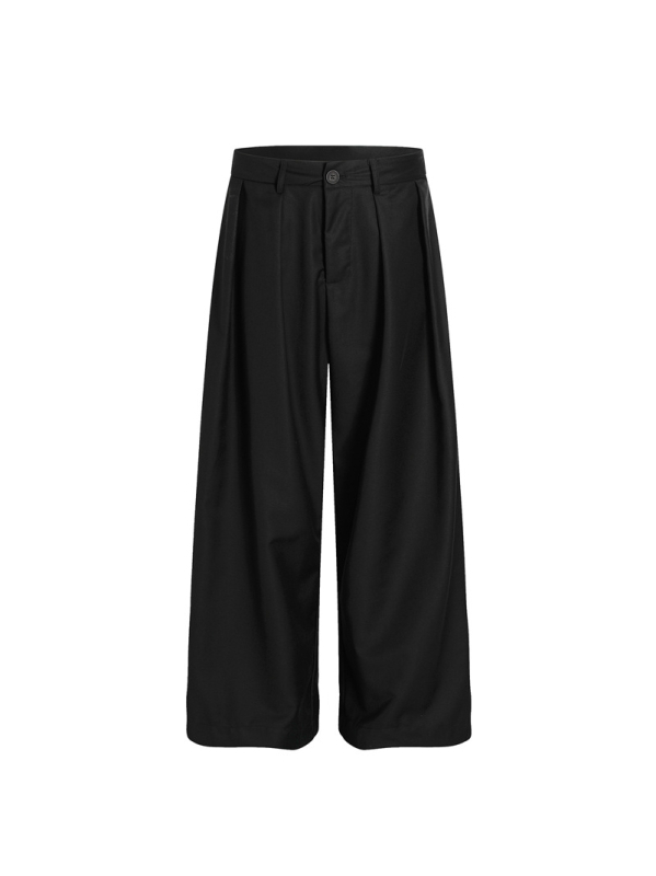 DC+C893 Lagani luksuz: unisex široke hlače, opuštene, s drapiranjem, plisirane, do poda
