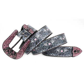 Remen s kristalima i kopčom od legure s lubanjom, punk stil, širina 2-4 cm, veličine 105/115/125
