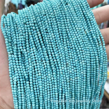 Prirodne tirkizne perle, okrugle 4 mm, plavo-zelene perle za DIY nakit