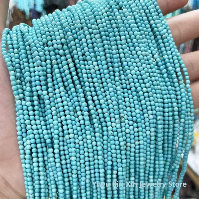 Prirodne tirkizne perle, okrugle 4 mm, plavo-zelene perle za DIY nakit