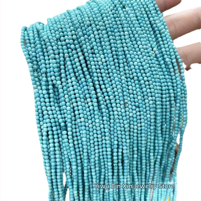 Prirodne tirkizne perle, okrugle 4 mm, plavo-zelene perle za DIY nakit