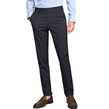 070 Prugaste muške hlače od odijela, proljeće-ljeto, ravnih krojeva, poslovne hlače, slim fit